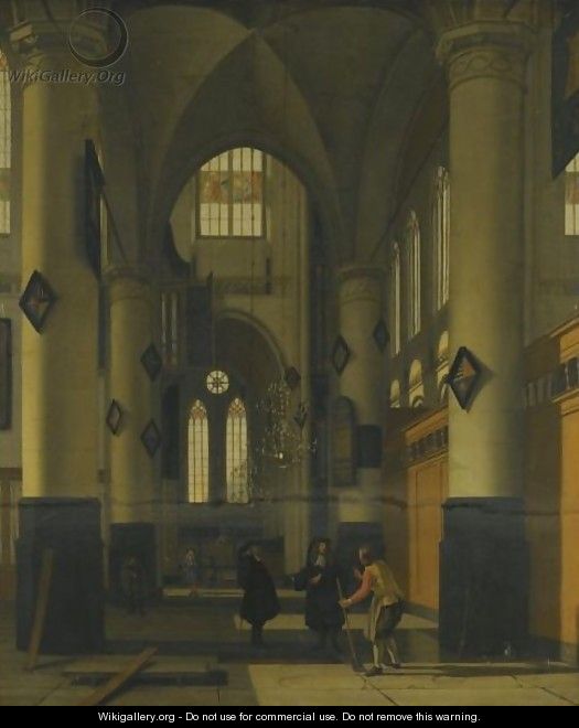 The Interior Of A Protestant Gothic Church, With Elements Of Both The Oude Kerk And Nieuwe Kerk, Amsterdam - Hendrick Van Vliet