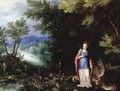 Saint Margaret And The Dragon In An Extensive River Landscape - Jan The Elder Brueghel