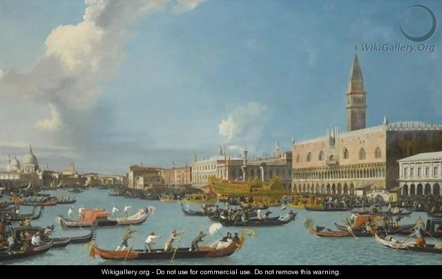 Venice, The Return Of The Bucintoro On Ascension Day - (after) (Giovanni Antonio Canal) Canaletto