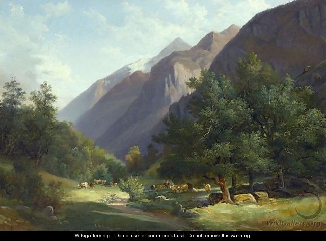 The Kirchet And The Valley Of Gutanen - Francois Diday