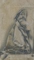 Study Of Drapery On A Kneeling Figure, Possibly A Madonna, Seen In Profile - Florentine School
