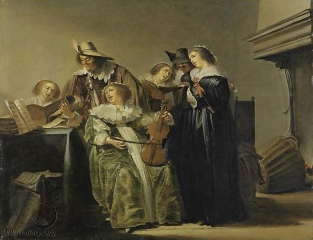 Concert In A Dutch Interior By A Chimney - Pieter Codde