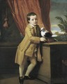 Portrait Of A Young Boy Standing On A Portico With His Pet Pigeon - (after) Copley, John Singleton