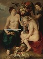 Three Nymphs With A Cornucopia - (after) Sir Peter Paul Rubens
