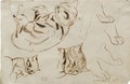 Sheet Of Studies Of A Sleeping Cat - Eugene Delacroix