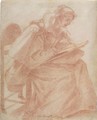 A Lady Seated, Sketching - (after) Lorenzo Lippi