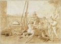 A Centaur Playing With Three Punchinelli - Giovanni Domenico Tiepolo