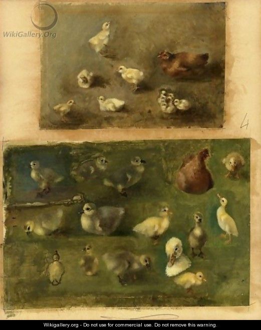Hens Chicks And Ducklings - Rosa Bonheur