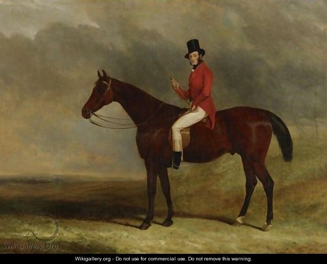 A Gentleman On His Hunter In A Landscape - Charles Hancock