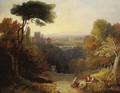Italianate Landscape With Travelers Resting And A Castle Beyond - (after) William Havell