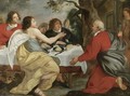 Abraham And The Angels - Flemish School