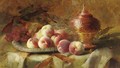 Still Life With Peaches And Tea Urn - Frans Mortelmans