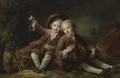 The Children Of The Duc De Bouillon Dressed As Montagnards - Francois-Hubert Drouais