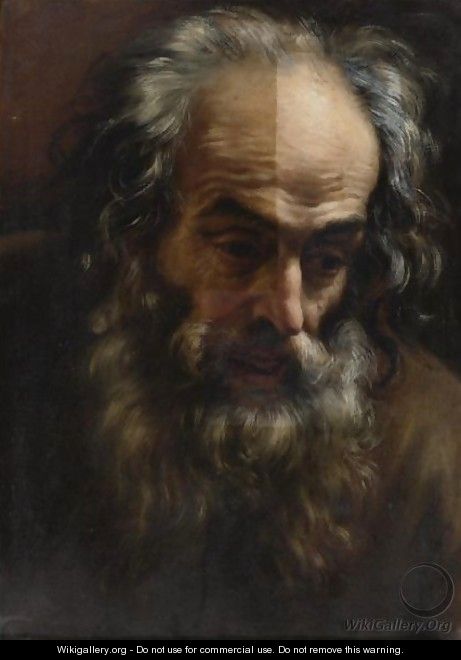 Head Of An Old Man - (after) Giovanni Battista (Baciccio) Gaulli