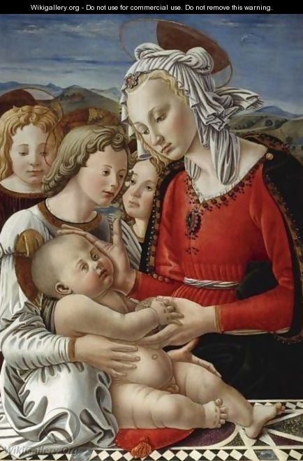 The Madonna And Child With Three Angels (