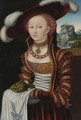 Portrait Of A Young Lady Holding Grapes And Apples - Lucas The Elder Cranach
