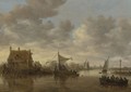 The Oude Wachthuis On The Kil Near Dordrecht With Small Ships And A Ferry - Jan van Goyen