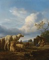 Pastoral Landscape With Sheep And Peasants - (after) Adriaen Van De Velde
