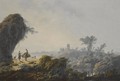 An Extensive Fluvial Landscape With Herders And Their Flock On A Path - Jean-Baptiste Pillement