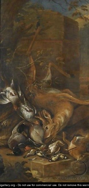 Still Life Of A Dead Roebuck And Other Game - Adriaen de Gryef