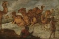 A Landscape With Camels And Two Black Figures - Belgian Unknown Masters