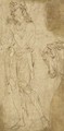 Saint John The Baptist And A Separate Study Of The Head Of A Horse - (after) Antonio Pollaiolo
