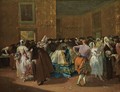 Venice, The Ridotto At Palazzo Dandolo, With Masked Figures Dancing And Conversing - Francesco Guardi