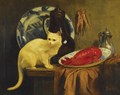 Still Life With Cat And Lobster - John Henry Dolph