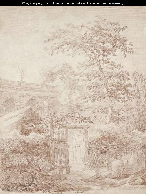 A View Of The Garden At Mondragone, Frascati - Hubert Robert