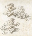 Three Studies Of Putti - Jean Baptiste Greuze