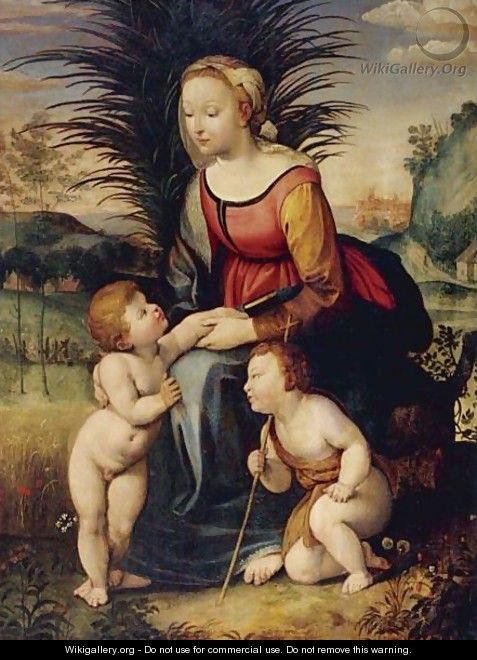 Madonna And Child With St. John The Baptist - (after) Raphael (Raffaello Sanzio of Urbino)