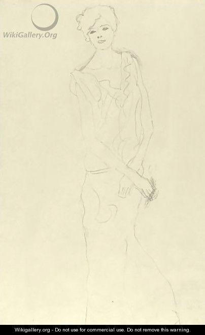 Dancer, Frontal View Or Girl Standing - Gustav Klimt