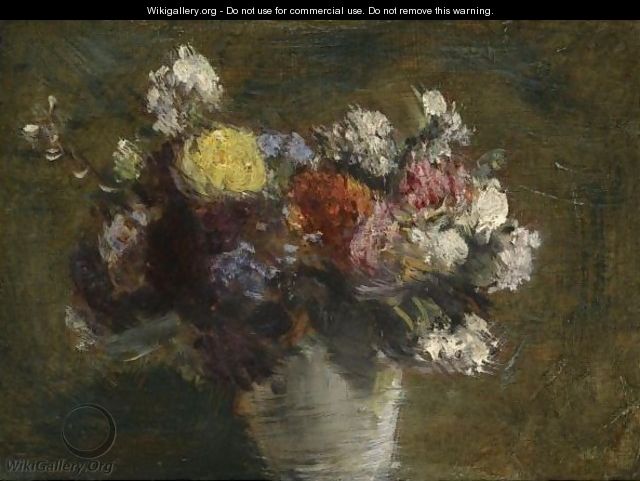 Fleurs Dans Un Pot De Porcelaine Blanche - Ignace Henri Jean Fantin-Latour