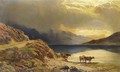 Cattle Watering Beside A Highland Loch - Sidney Richard Percy