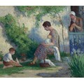 Rolleboise Madame, Jean, Et Madeleine - Maximilien Luce