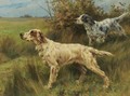 Two English Setters On Point - Thomas Blinks