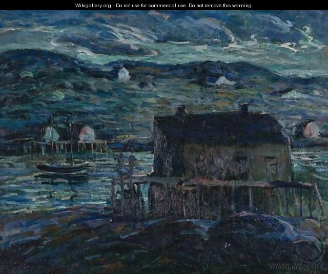 Harbor At Night - Ernest Lawson