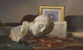 Still Life With A Musical Score, A Marble Bust, A Guitar, Books And A Portrait Engraving - Thomas Germain Joseph Duvivier