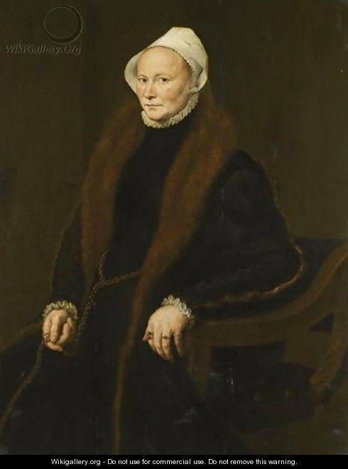 Portrait Of A Lady, Said To Be Anne, Fifth Daughter Of Sir John Spencer Of Althorp (1533-1599) - (after) Anthonis Mor Van Dashorst