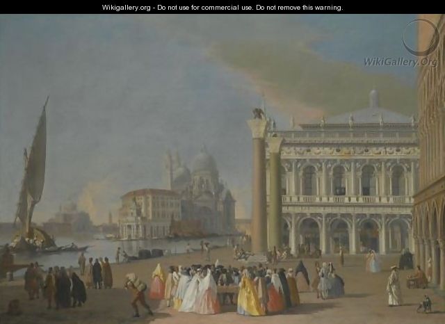 Venice, A View Of The Molo, Looking West Towards Santa Maria Della Salute And The Palazzo Ducale To The Right - Johann Richter