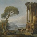 A sacrifice before the Callipygian Venus in a circular temple oil