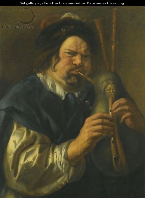 Self-Portrait As A Bagpipe Player - Jacob Jordaens