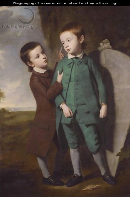 Portrait Of Two Boys With A Kite - George Romney