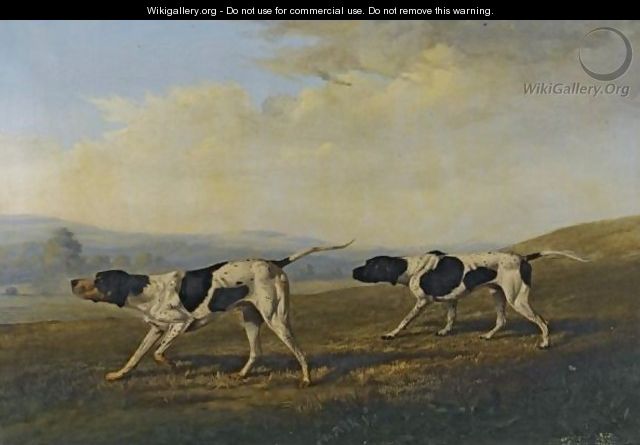 Two English Pointers Scenting Game - Philip Reinagle