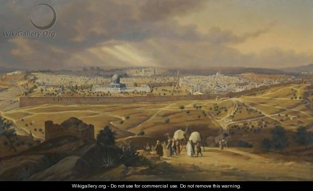 View Of Jerusalem From The Mount Of Olives - Hubert Sattler