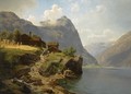 Mennesker I Fjellandskap (Figures In A Mountainous River Landscape) - Johan Fredrik Eckersberg