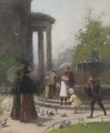 Feeding Pigeons, St. Paul's Church Yard - Frederic Marlett Bell-Smith