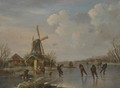 A Winter Landscape With Figures Skating - (after) Andries Vermeulen