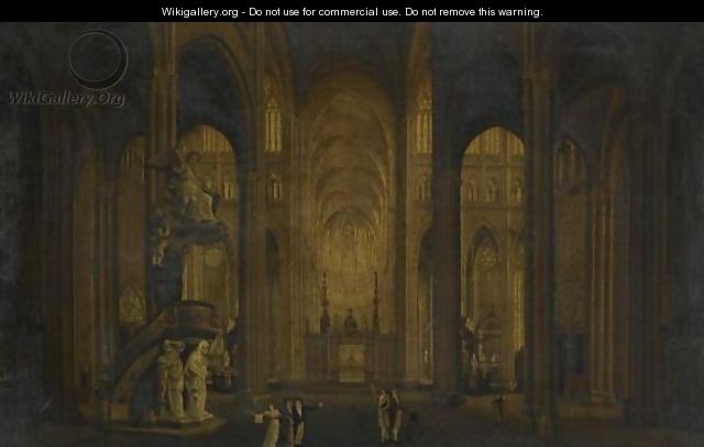 Two Views Of The Interior Of Amiens Cathedral - (after) Johann Ludwig Ernst Morgenstern