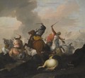 Battle Scenes Between Christians And Ottomans - (after) Marzio Masturzo